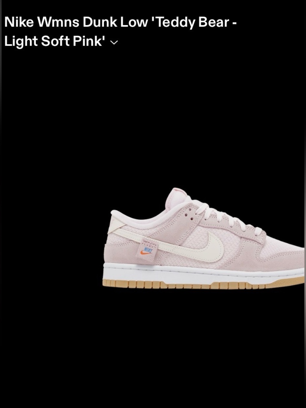 Nike Women's Dunk Low in Light Pink and Cream with Gum Sole